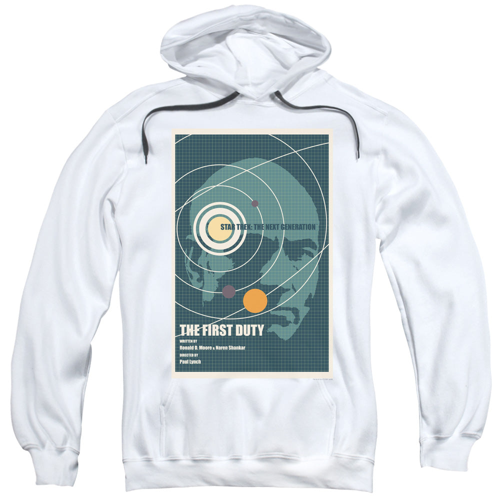 STAR TREK/TNG SEASON 5 EPISODE 19 - ADULT PULLOVER HOODIE - WHITE