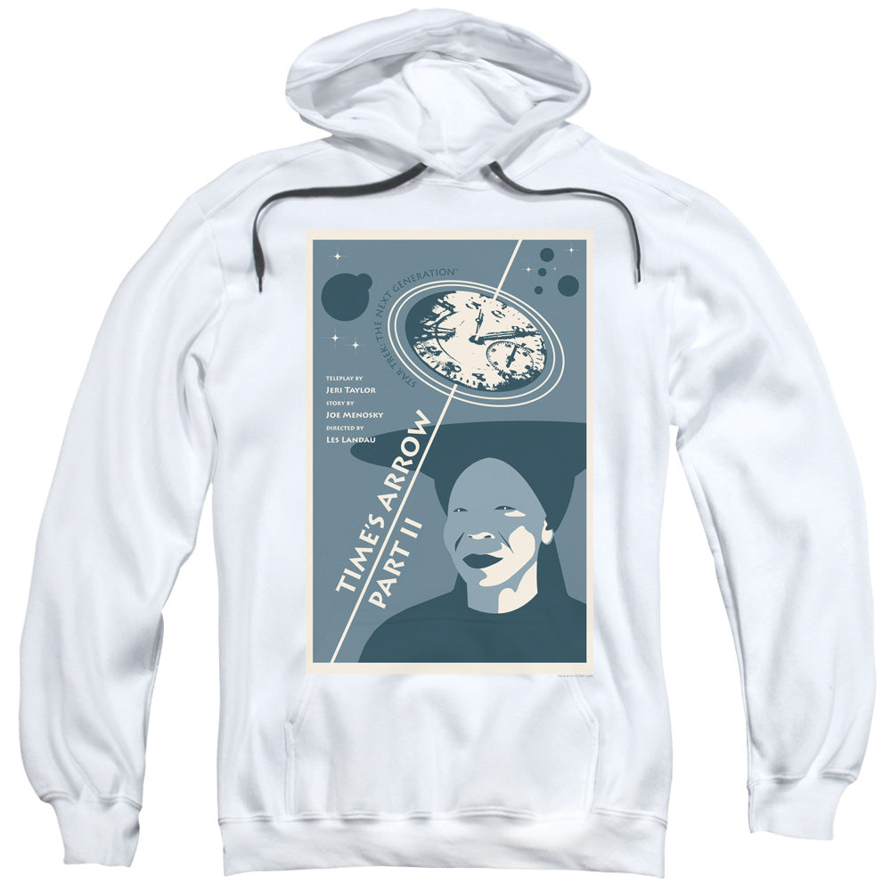 STAR TREK/TNG SEASON 6 EPISODE 1 - ADULT PULLOVER HOODIE - WHITE