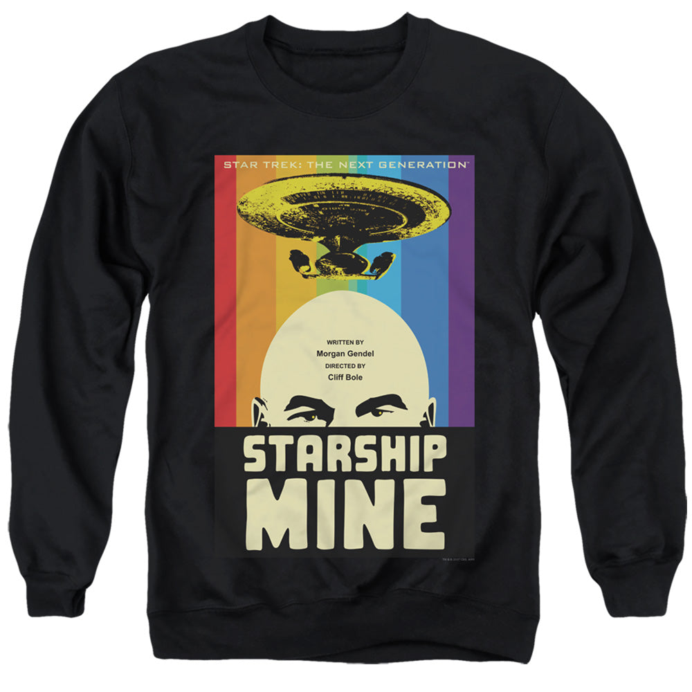 STAR TREK/TNG SEASON 6 EPISODE 18 - ADULT CREWNECK SWEATSHIRT - BLACK