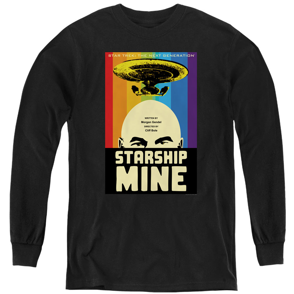 STAR TREK/TNG SEASON 6 EPISODE 18 - YOUTH LONG SLEEVE TEE - BLACK