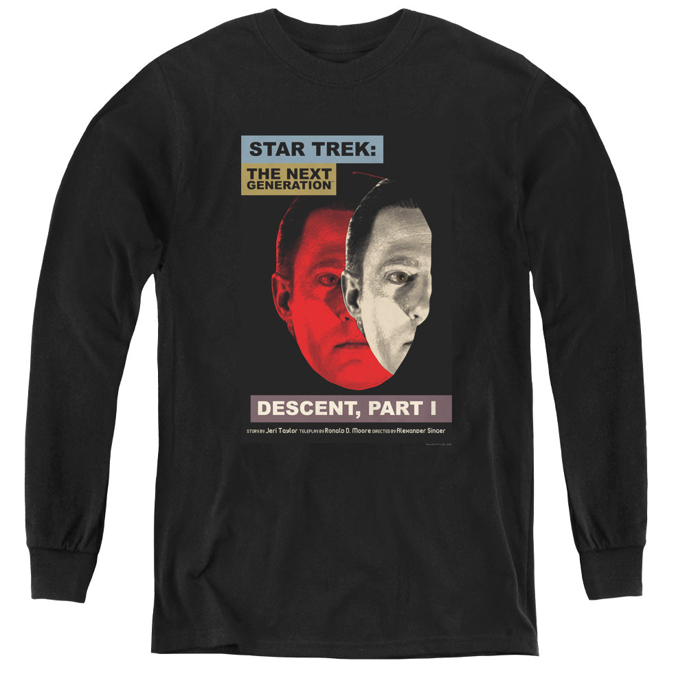 STAR TREK/TNG SEASON 6 EPISODE 26 - YOUTH LONG SLEEVE TEE - BLACK