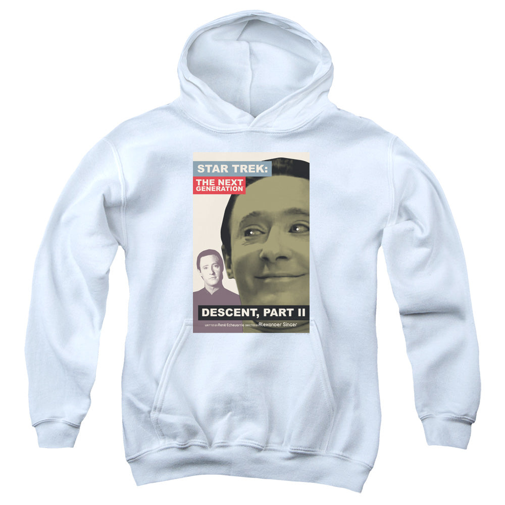 STAR TREK/TNG SEASON 7 EPISODE 1 - YOUTH PULLOVER HOODIE - WHITE