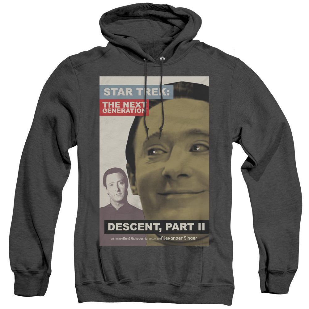 STAR TREK/TNG SEASON 7 EPISODE 1 - ADULT HEATHER HOODIE - BLACK