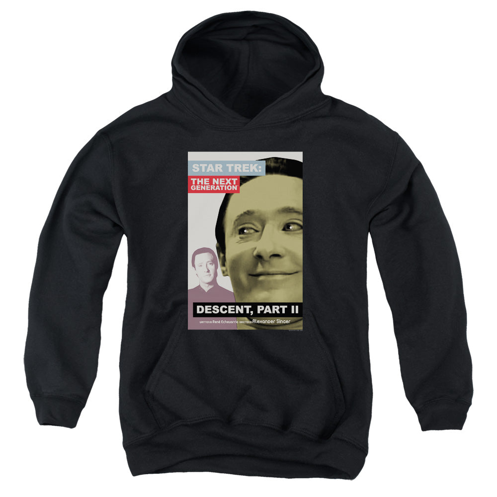 STAR TREK/TNG SEASON 7 EPISODE 1 - YOUTH PULLOVER HOODIE - BLACK