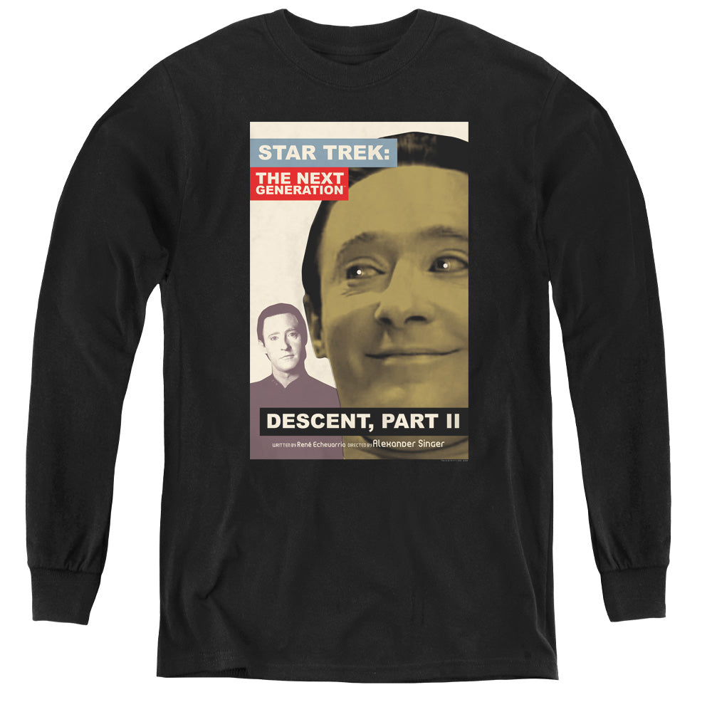 STAR TREK/TNG SEASON 7 EPISODE 1 - YOUTH LONG SLEEVE TEE - BLACK