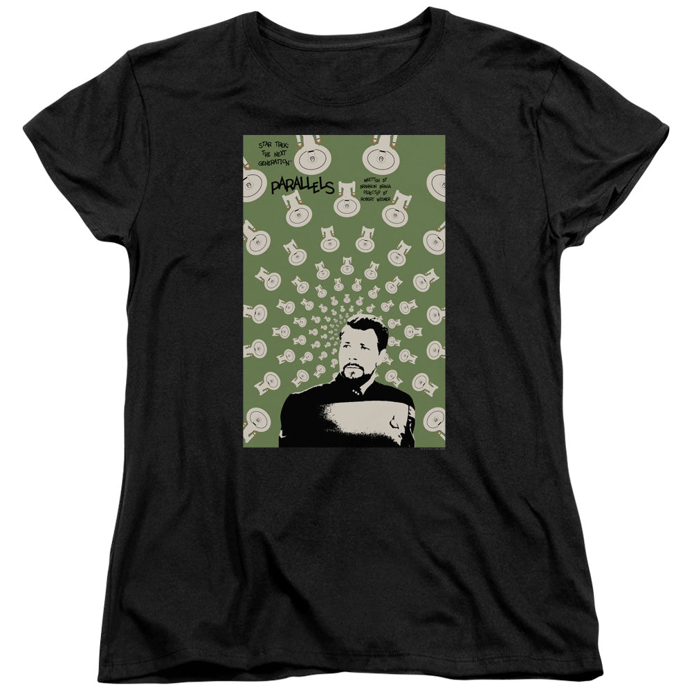 STAR TREK/TNG SEASON 7 EPISODE 11 - S/S WOMENS TEE - BLACK