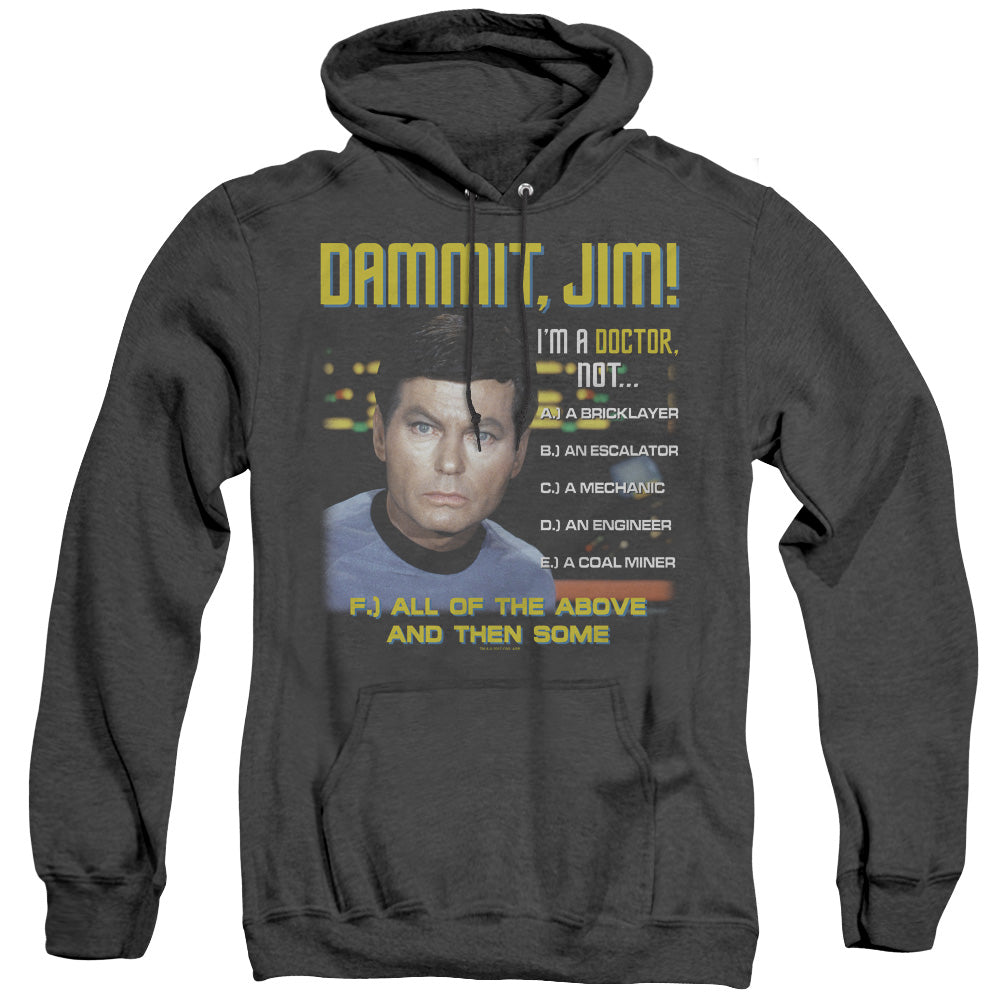 STAR TREK/ALL OF THE ABOVE - ADULT HEATHER HOODIE - BLACK