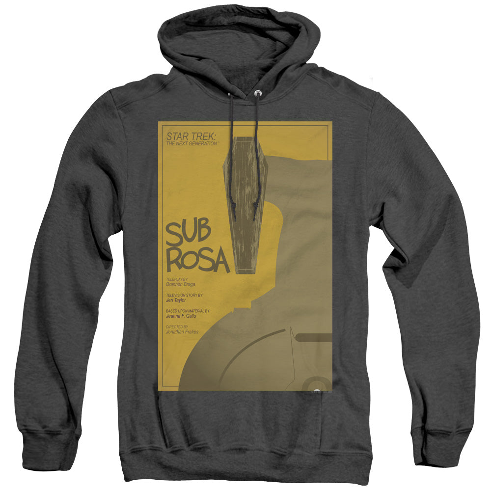 STAR TREK/TNG SEASON 7 EPISODE 14 - ADULT HEATHER HOODIE - BLACK