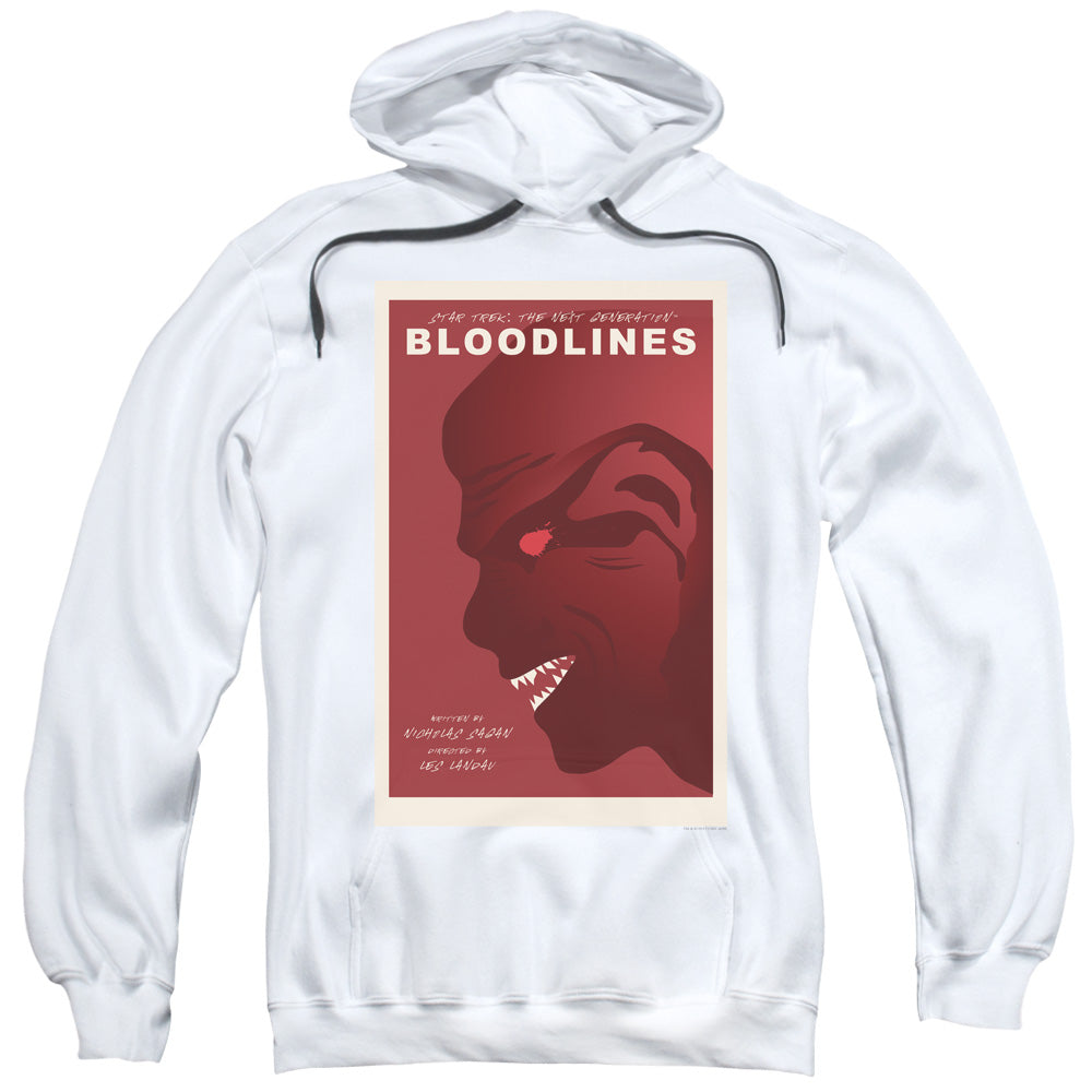 STAR TREK/TNG SEASON 7 EPISODE 22 - ADULT PULLOVER HOODIE - WHITE