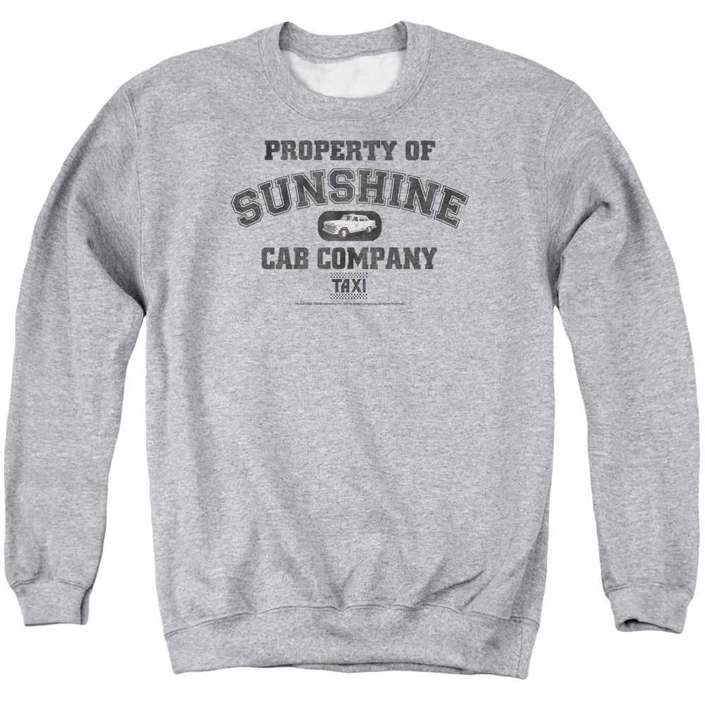TAXI/PROPERTY OF SUNSHINE CAB - ADULT CREWNECK SWEATSHIRT - ATHLETIC HEATHER