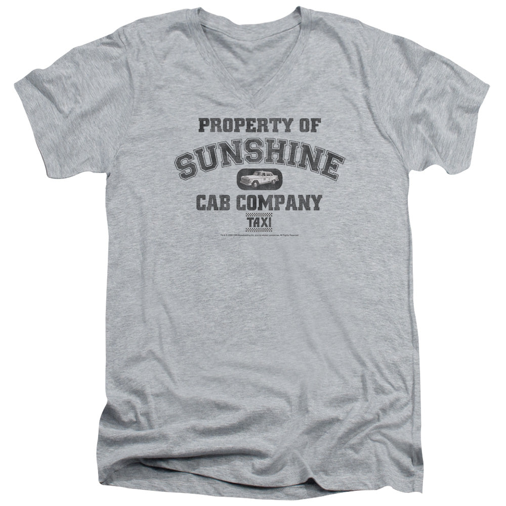 TAXI/PROPERTY OF SUNSHINE CAB - S/S ADULT V-NECK 30/1 - ATHLETIC HEATHER