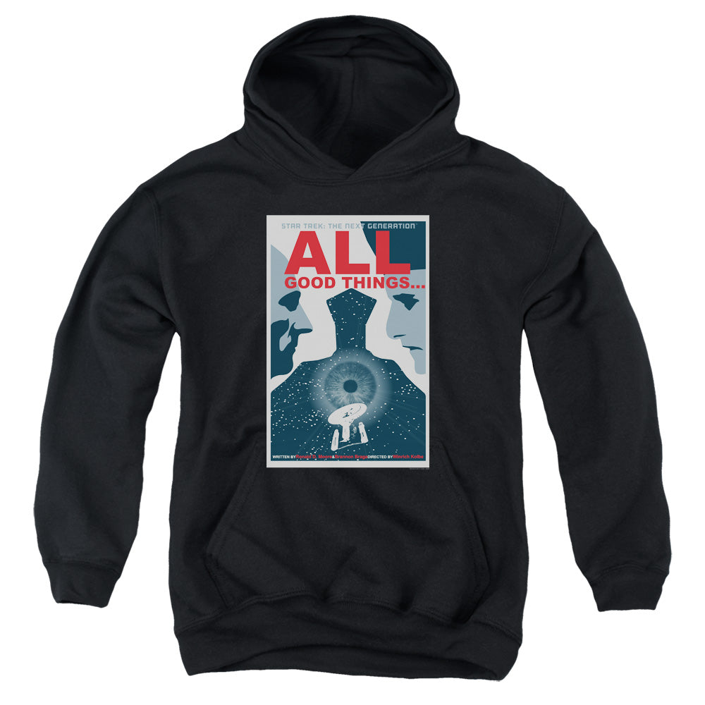 STAR TREK/TNG SEASON 7 EPISODE 25 - YOUTH PULLOVER HOODIE - BLACK