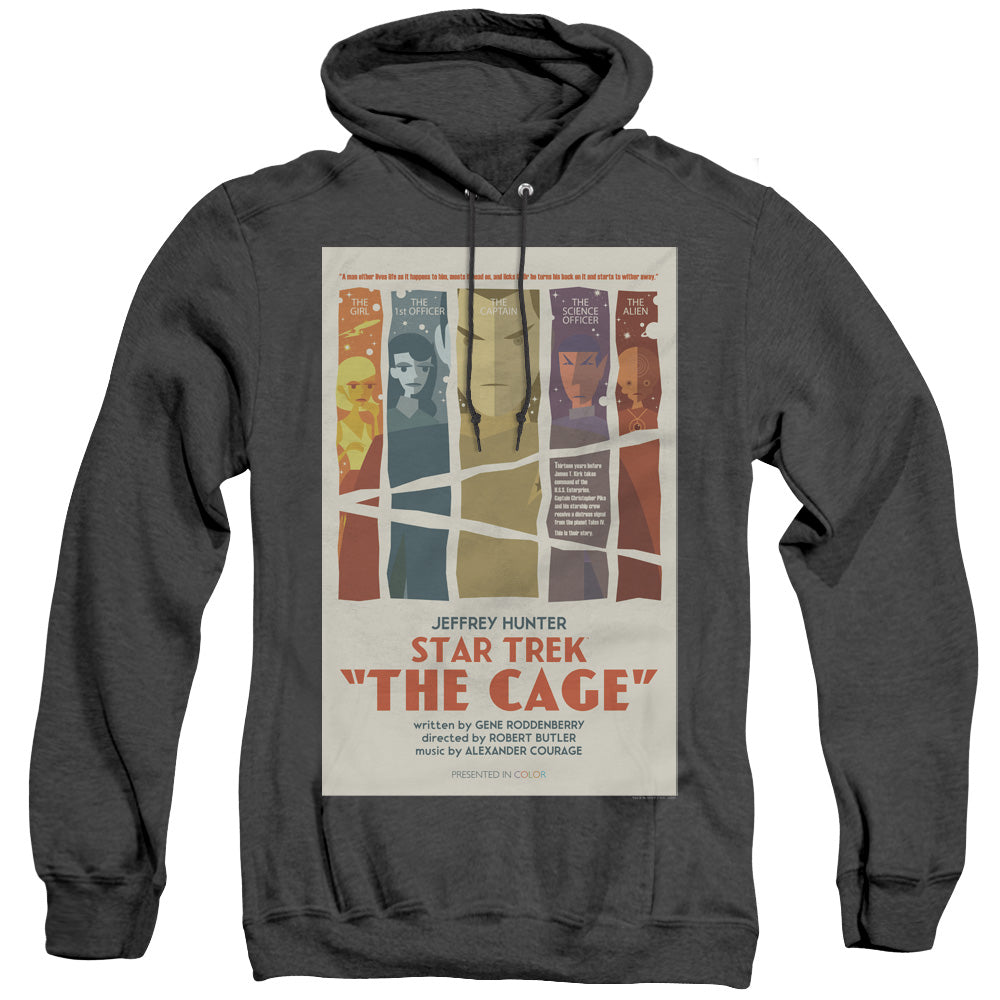 STAR TREK/TOS EPISODE 80 - ADULT HEATHER HOODIE - BLACK
