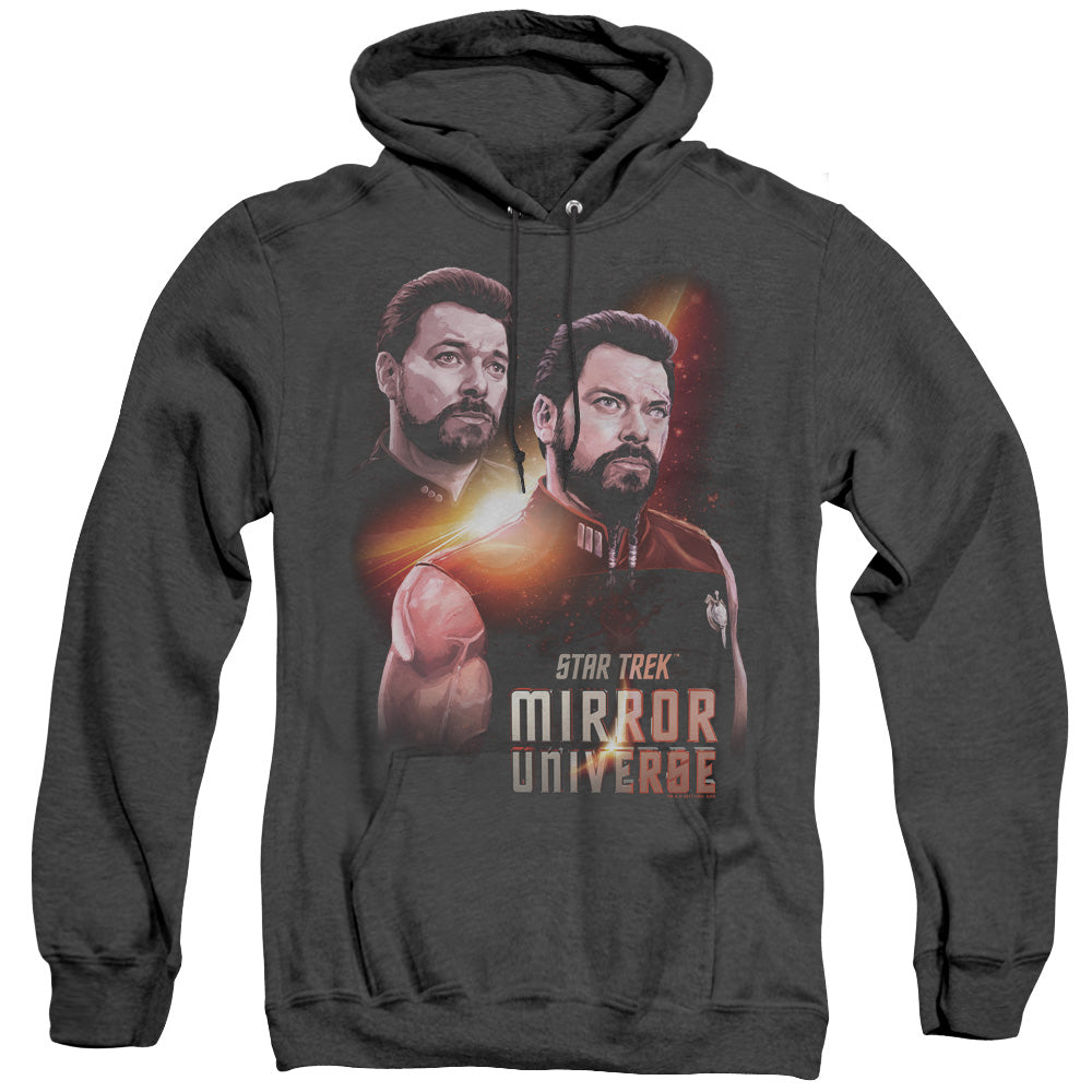 STAR TREK/MIRROR RIKER - ADULT HEATHER HOODIE - BLACK