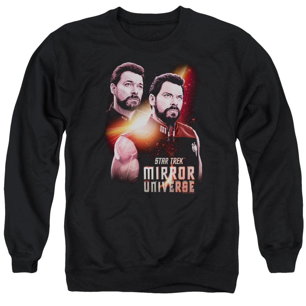STAR TREK/MIRROR RIKER - ADULT CREWNECK SWEATSHIRT - BLACK