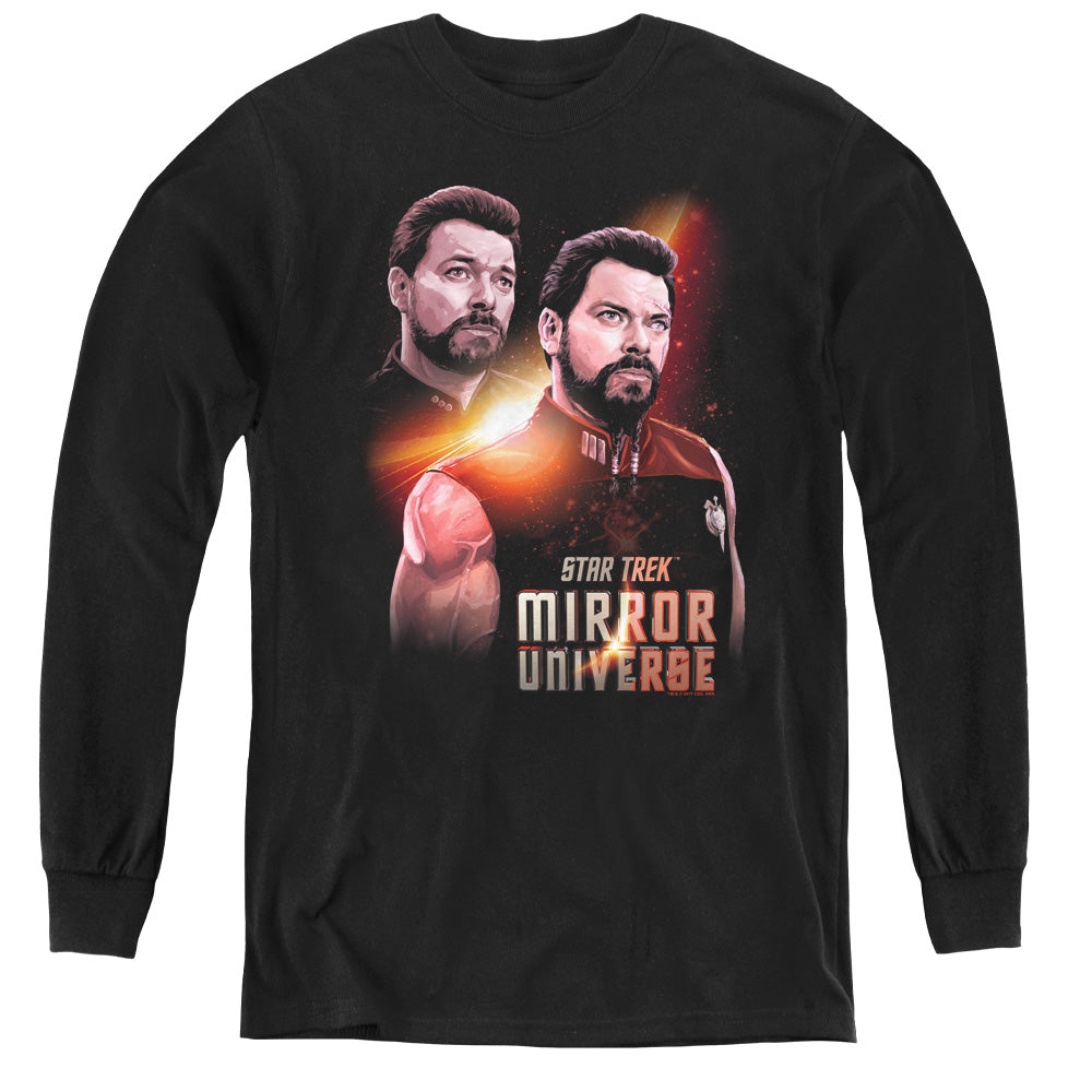 STAR TREK/MIRROR RIKER - YOUTH LONG SLEEVE TEE - BLACK