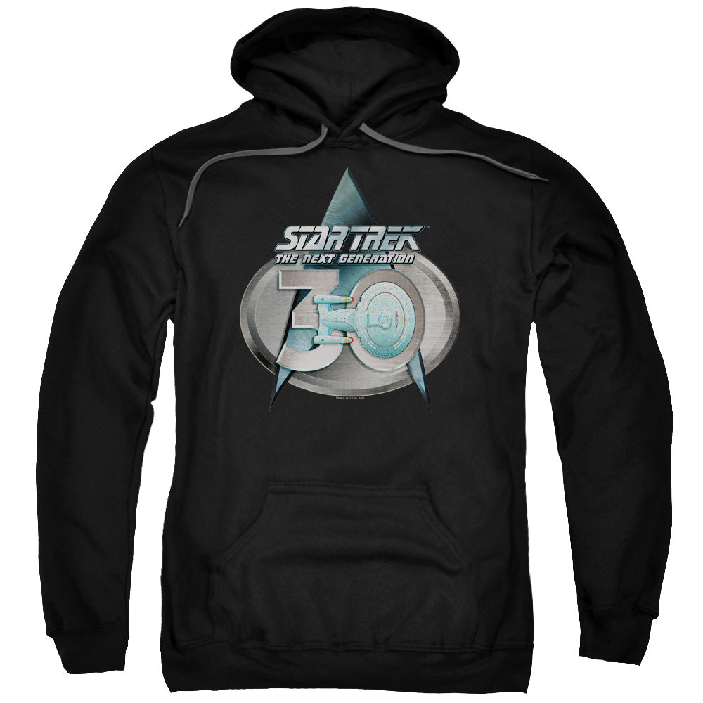 STAR TREK/TNG 30 LOGO - ADULT PULLOVER HOODIE - BLACK