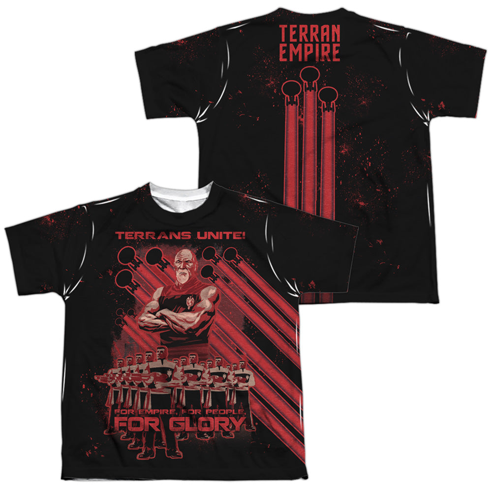 STAR TREK/TERRANS UNITE (FRONT/BACK PRINT) - S/S YOUTH POLY CREW - MULTI