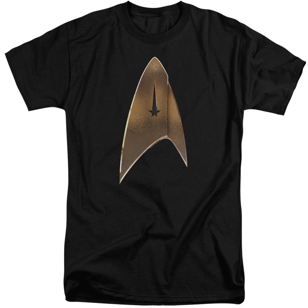 STAR TREK DISCOVERY/COMMAND SHIELD - S/S ADULT TALL 18/1 - BLACK