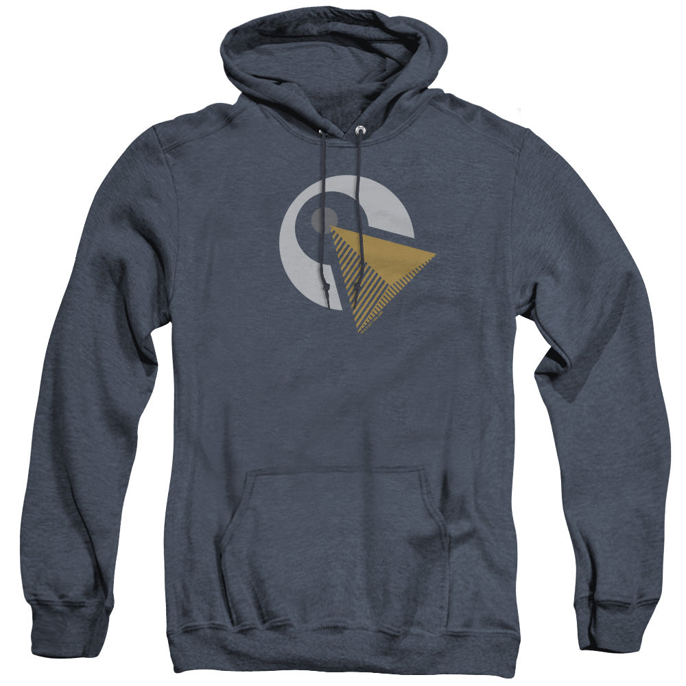 STAR TREK DISCOVERY/VULCAN LOGO - ADULT HEATHER HOODIE - NAVY