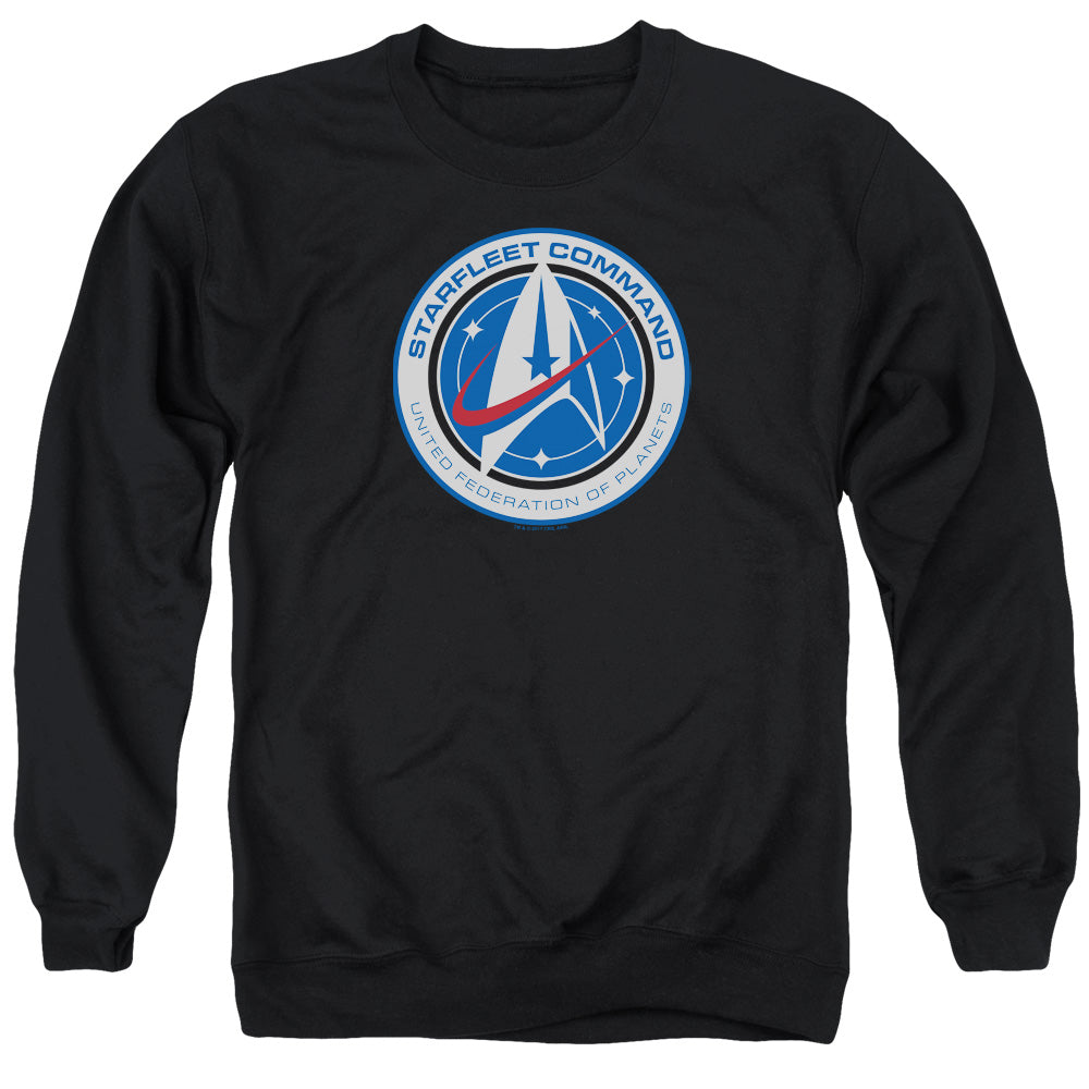 STAR TREK DISCOVERY/STARFLEET COMMAND - ADULT CREWNECK SWEATSHIRT - BLACK