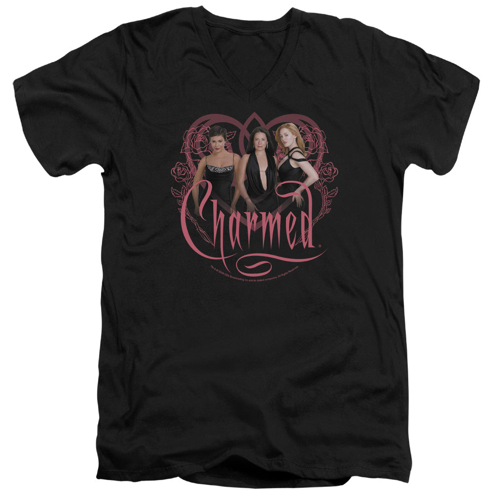 CHARMED/CHARMED GIRLS - S/S ADULT V-NECK 30/1 - BLACK