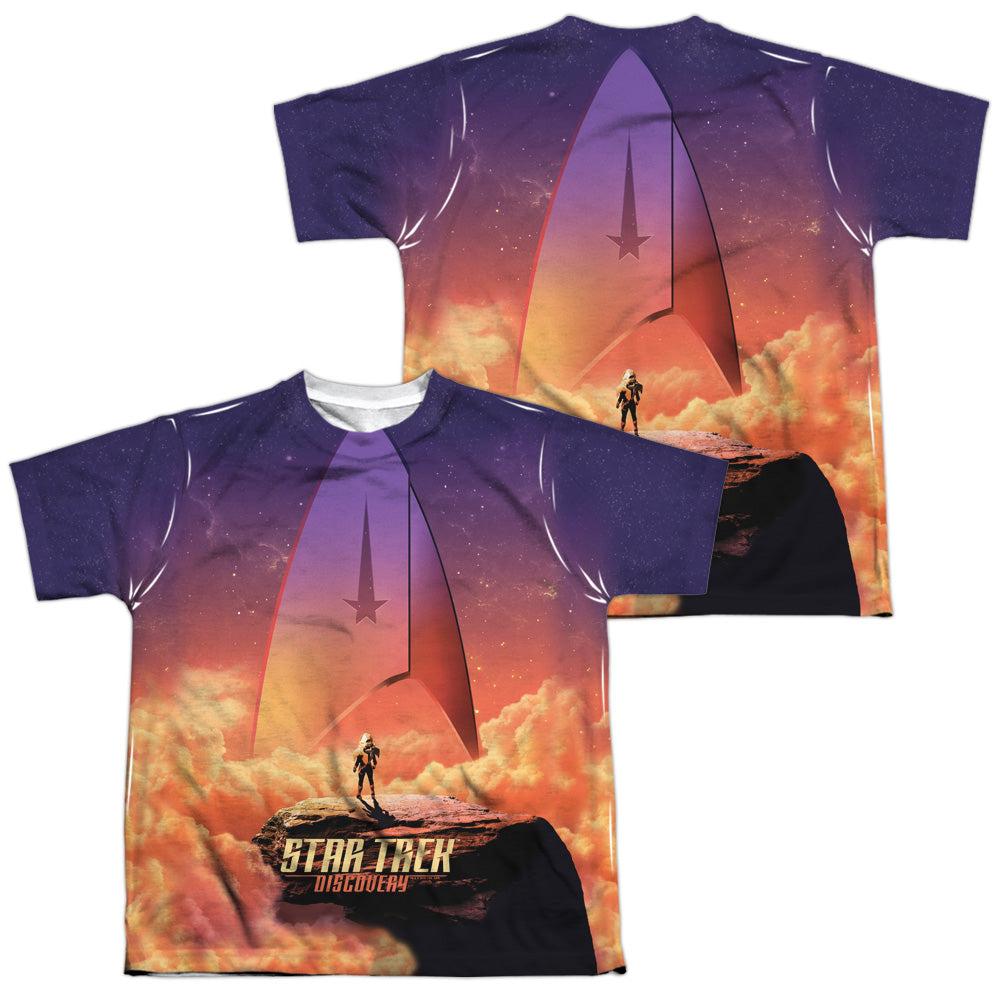 STAR TREK DISCOVERY/EXPLORE (FRONT/BACK PRINT) - S/S YOUTH POLY CREW - MULTI