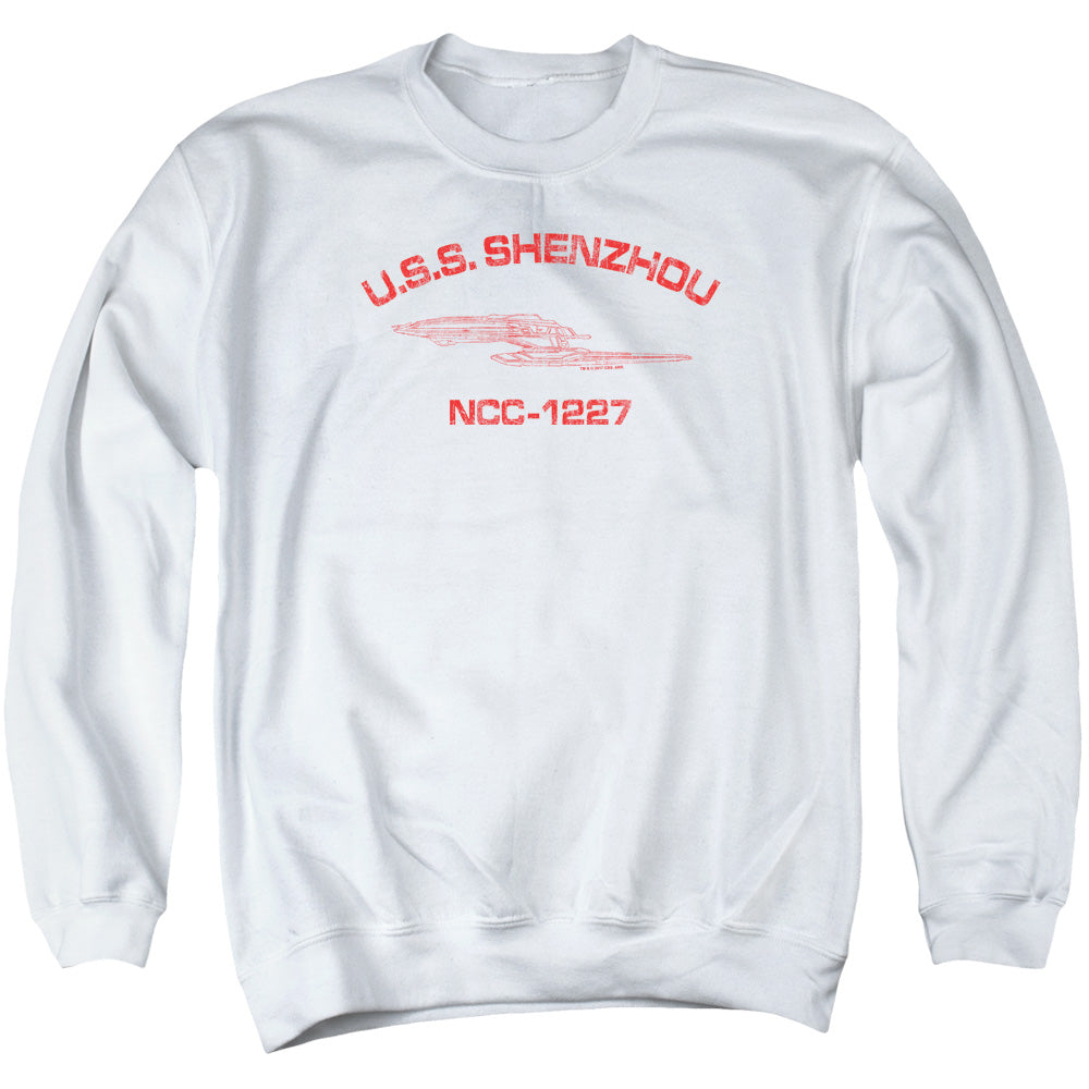 STAR TREK/SHENZHOU ATHLETIC - ADULT CREWNECK SWEATSHIRT - WHITE