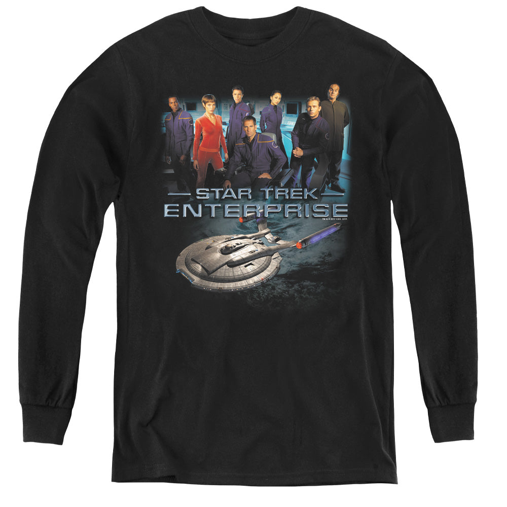 STAR TREK/ENTERPRISE CREW - YOUTH LONG SLEEVE TEE - BLACK