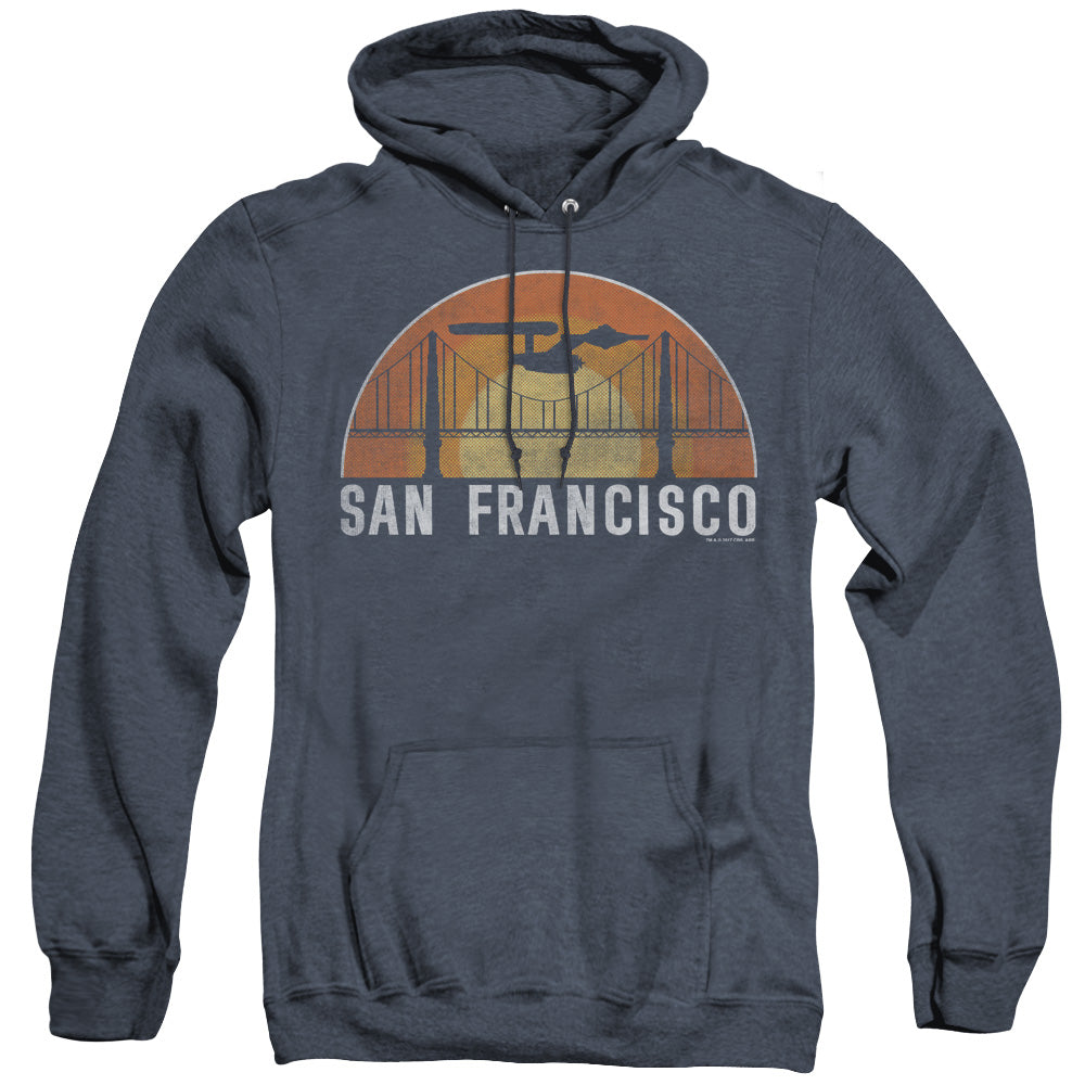 STAR TREK/SAN FRANCISCO TREK - ADULT HEATHER HOODIE - NAVY