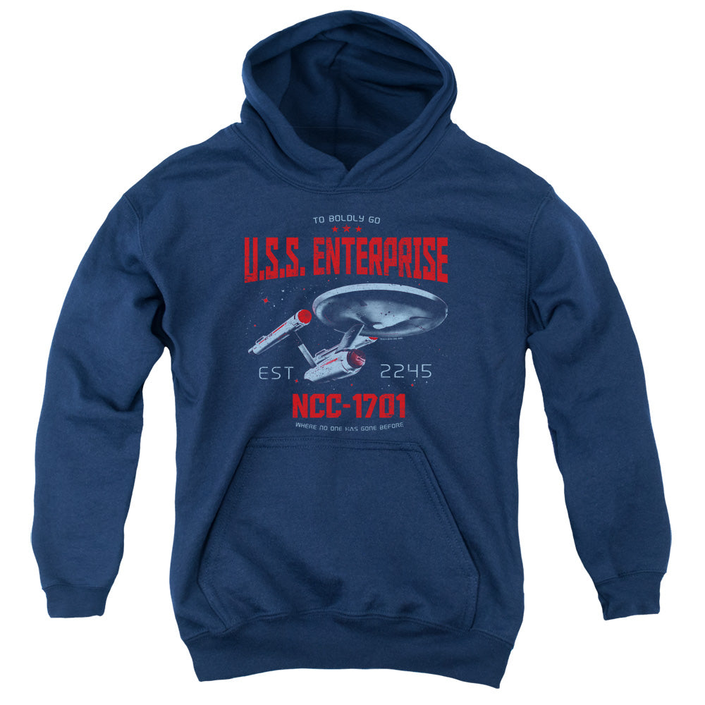 STAR TREK/STARDATE 2245 - YOUTH PULLOVER HOODIE - NAVY