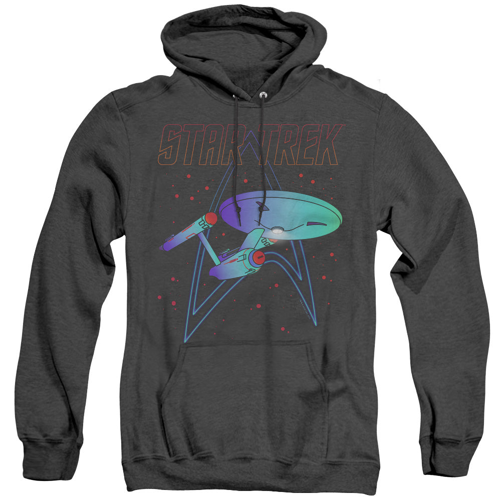 STAR TREK/NEON TREK - ADULT HEATHER HOODIE - BLACK