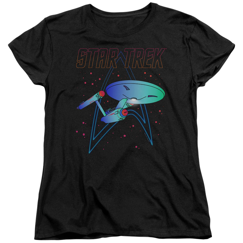 STAR TREK/NEON TREK - S/S WOMENS TEE - BLACK