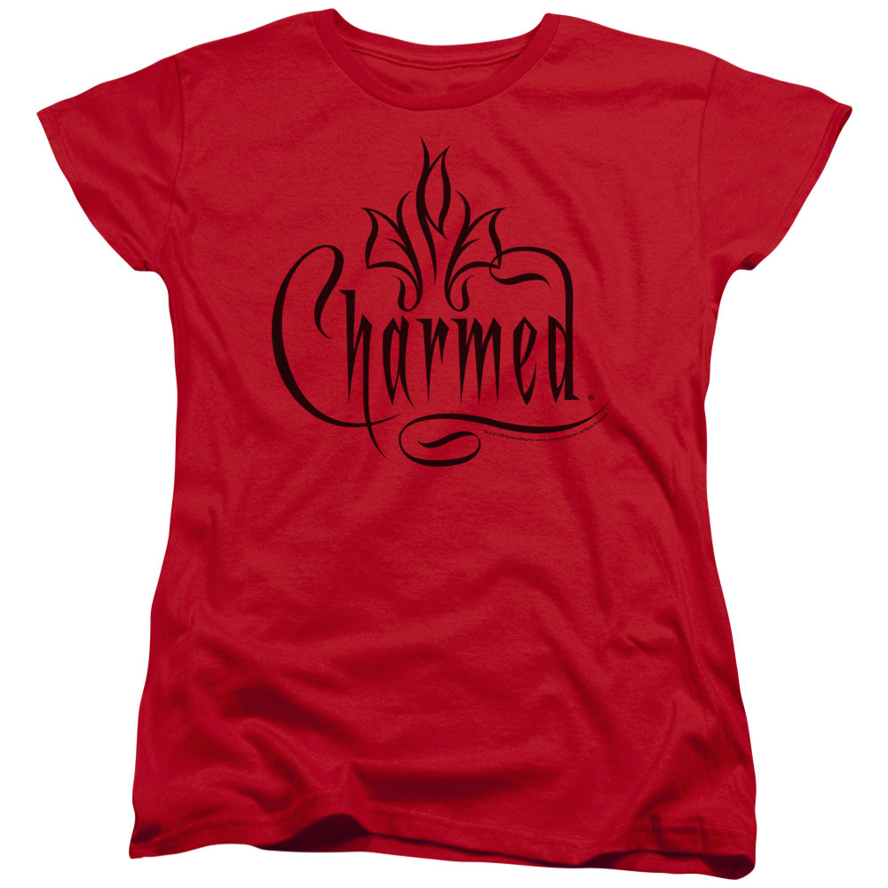 CHARMED/CHARMED LOGO - S/S WOMENS TEE - RED