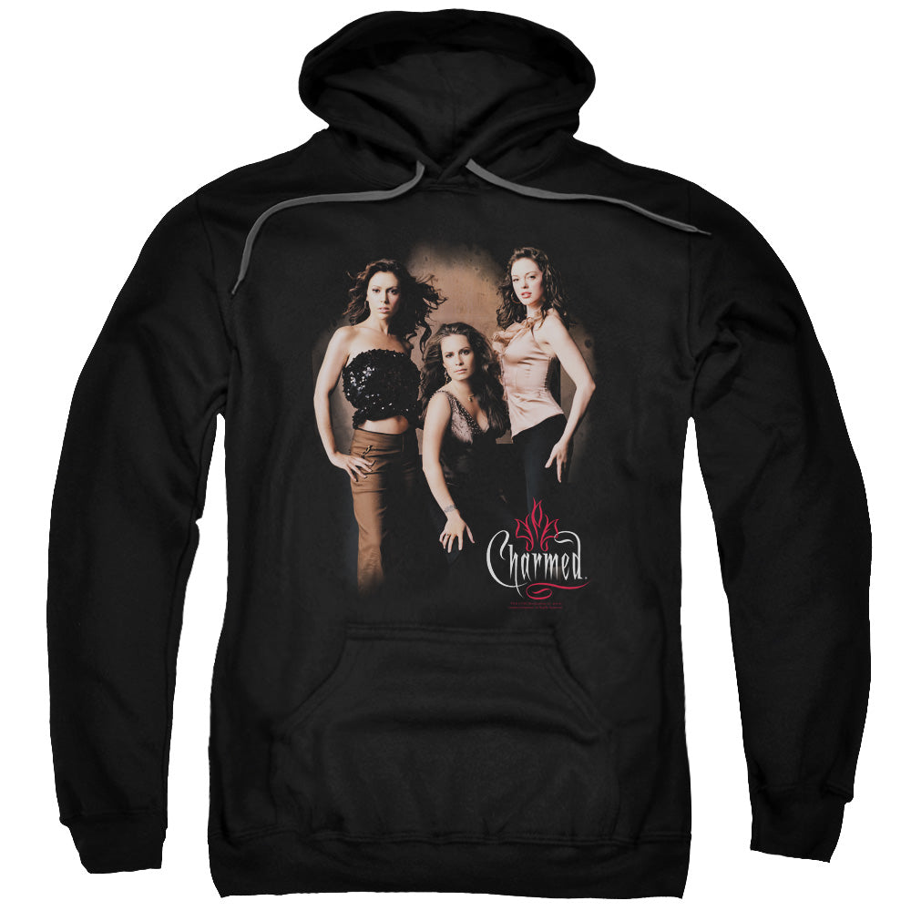 CHARMED/THREE HOT WITCHES - ADULT PULLOVER HOODIE - BLACK
