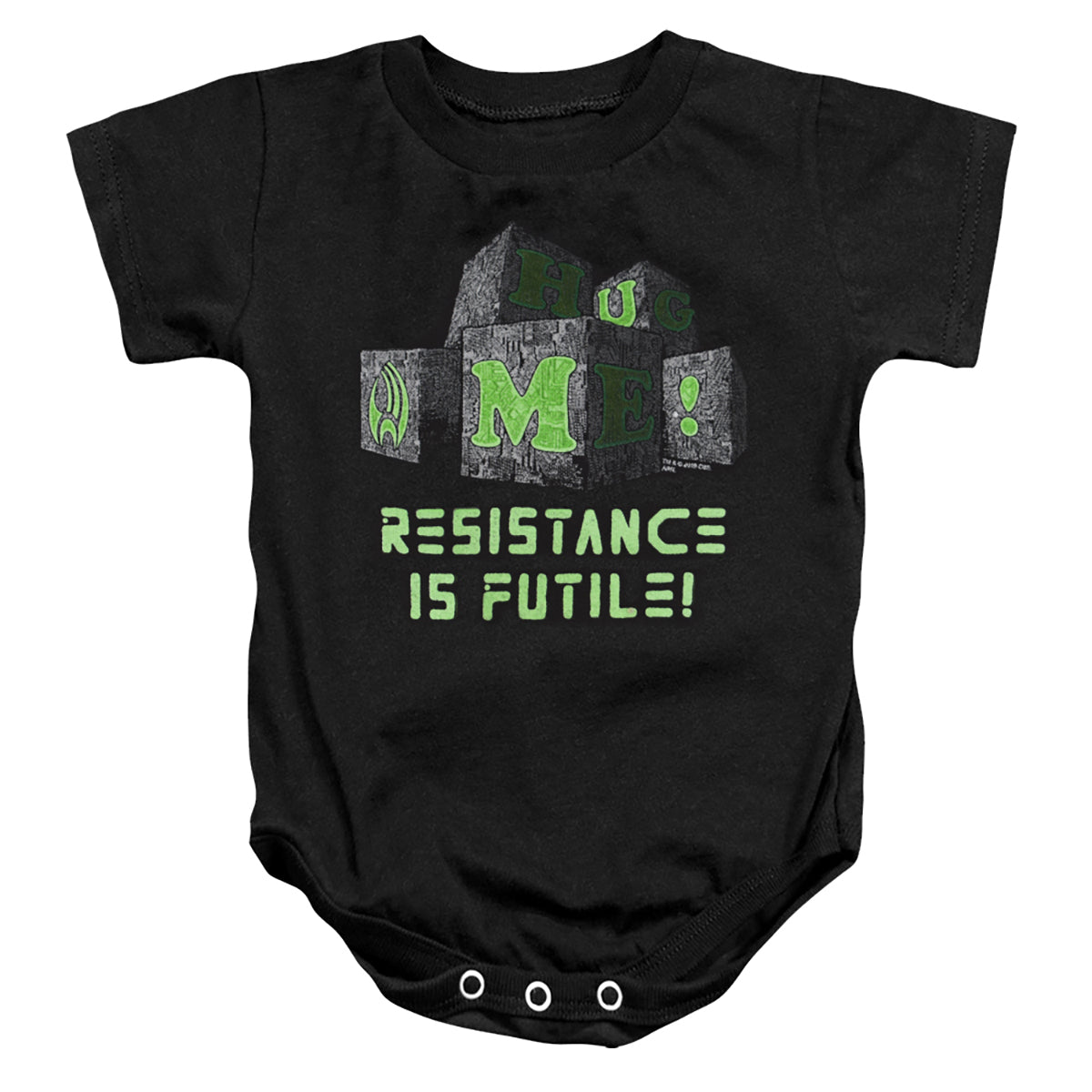 STAR TREK/BORG BLOCKS - INFANT SNAPSUIT - BLACK