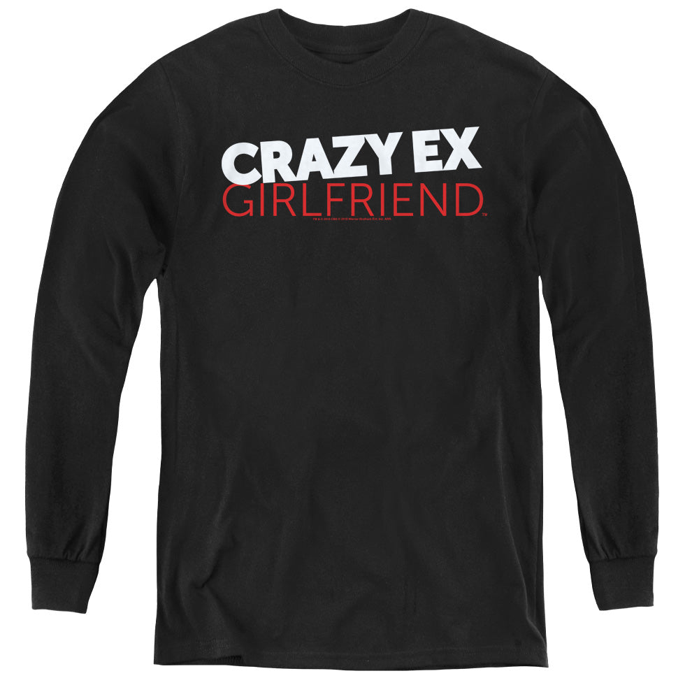 CRAZY EX GIRLFRIEND/CRAZY LOGO - YOUTH LONG SLEEVE TEE - BLACK