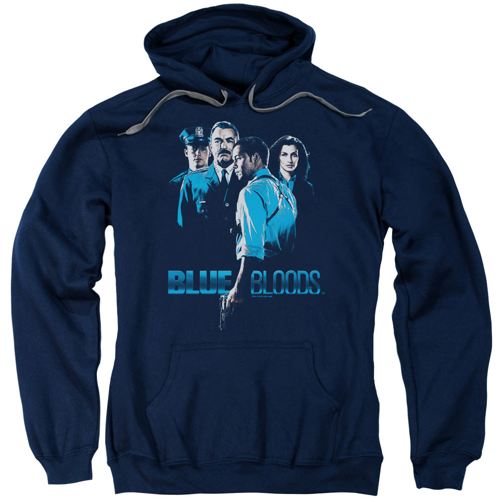 BLUE BLOODS/BLUE INVERTED - ADULT PULLOVER HOODIE - NAVY