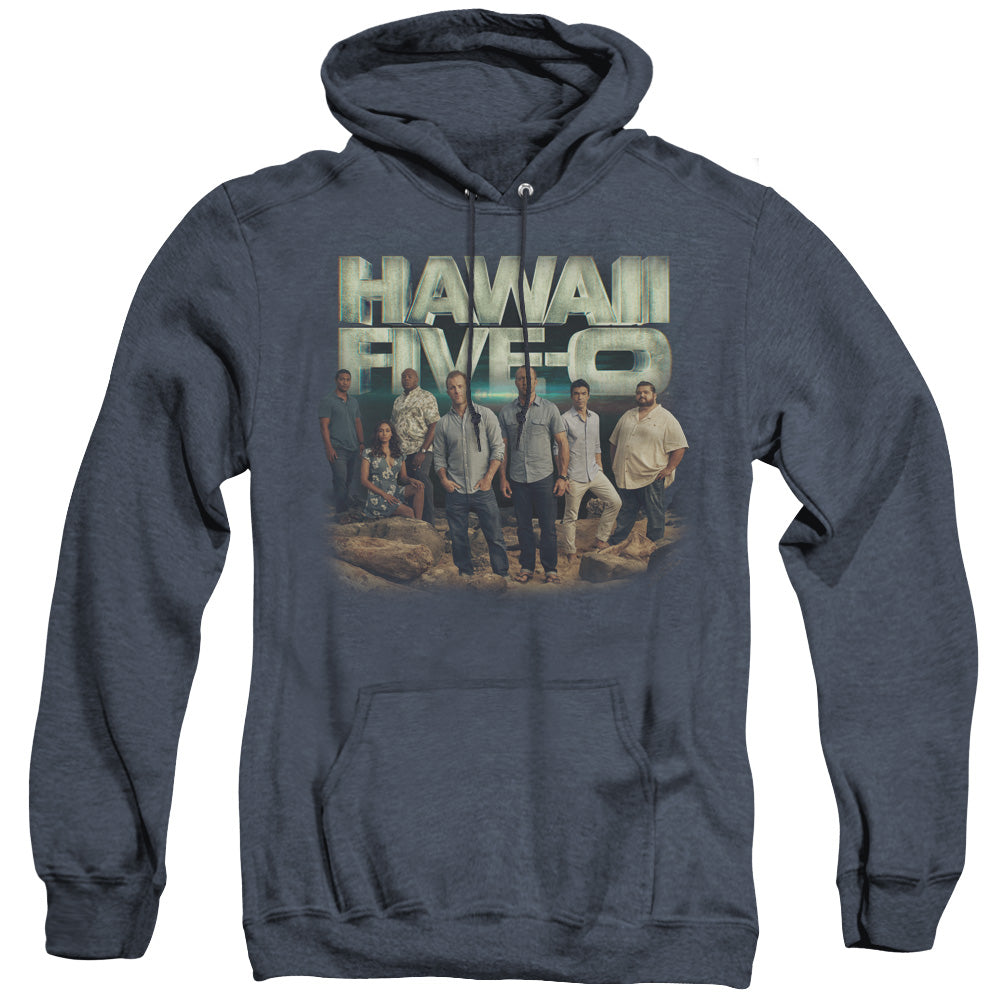 HAWAII 5 0/CAST - ADULT HEATHER HOODIE - NAVY
