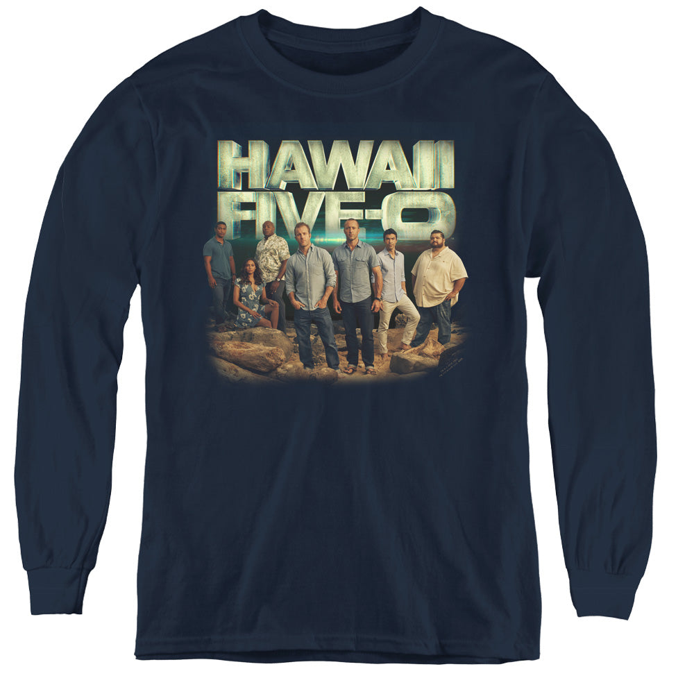 HAWAII 5 0/CAST - YOUTH LONG SLEEVE TEE - NAVY