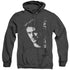 MACGYVER/FACE - ADULT HEATHER HOODIE - BLACK