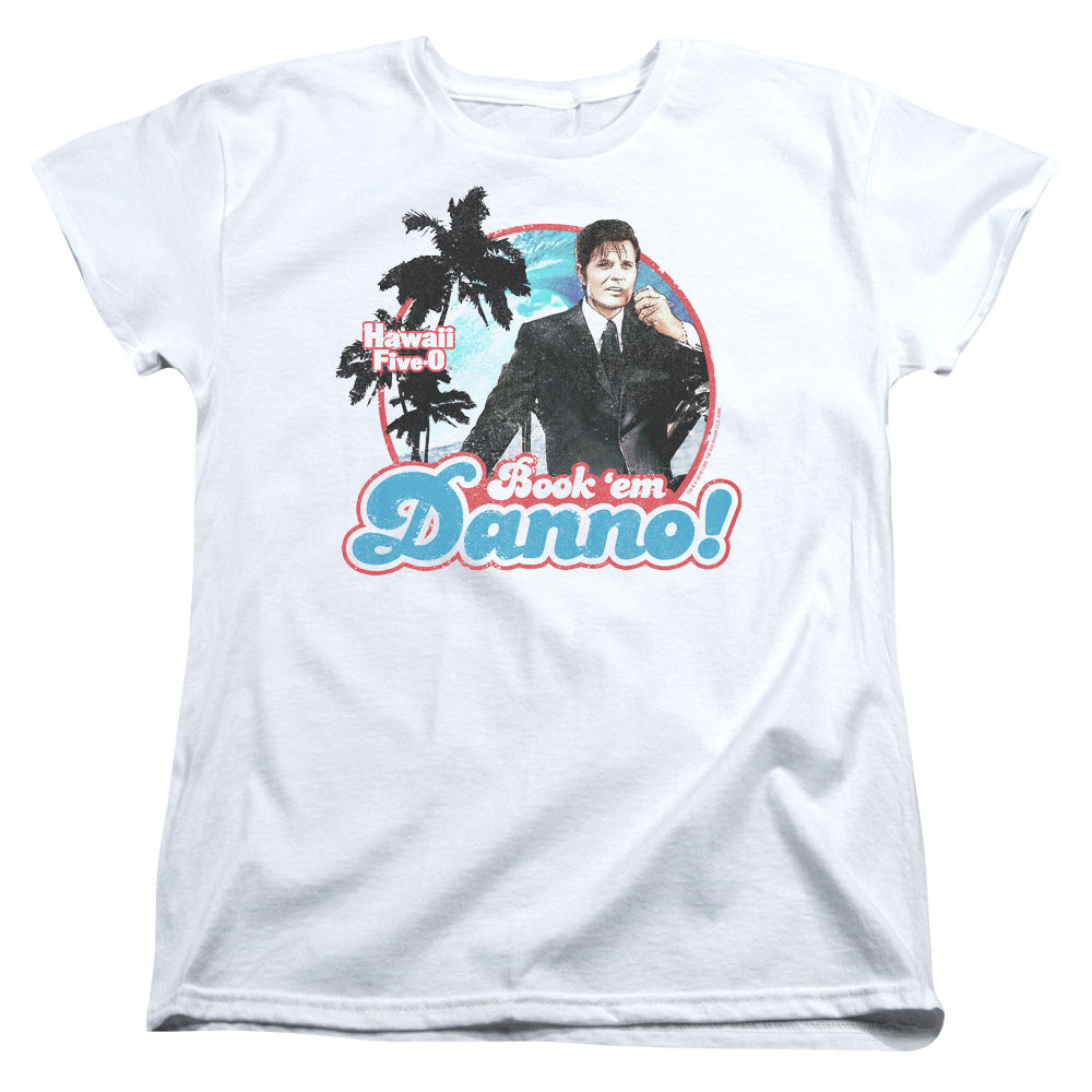 HAWAII 5 0/BOOK EM DANNO - S/S WOMENS TEE - WHITE