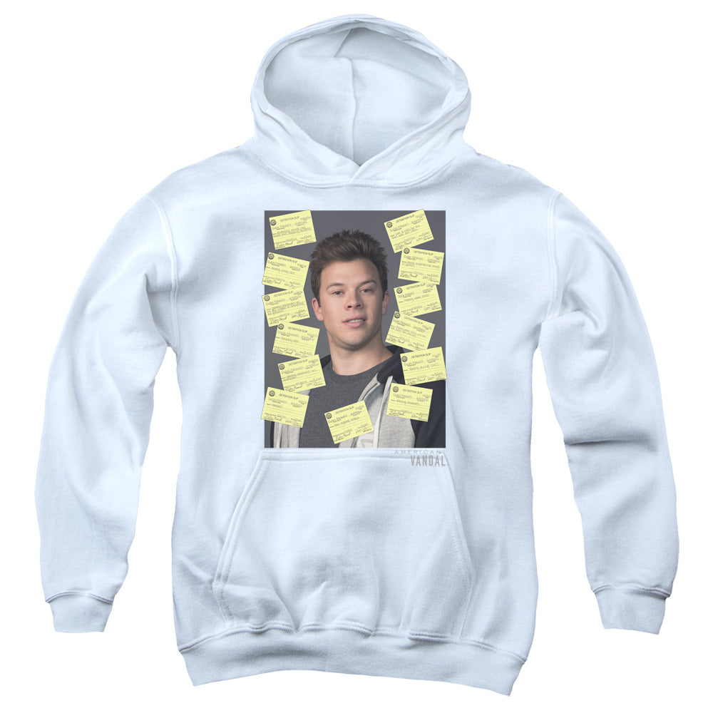 AMERICAN VANDAL/DETENTION - YOUTH PULLOVER HOODIE - WHITE