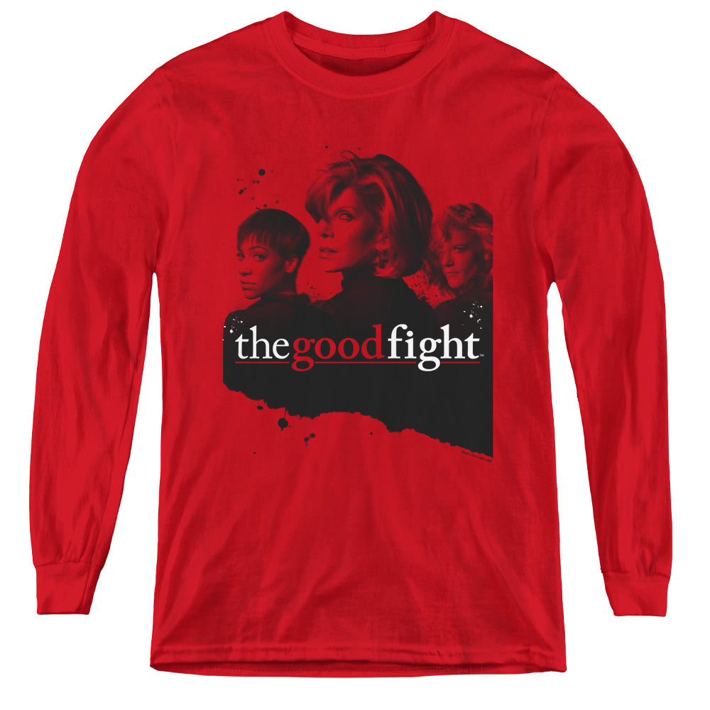 THE GOOD FIGHT/DIANE LUCCA MAIA - YOUTH LONG SLEEVE TEE - RED
