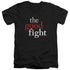 THE GOOD FIGHT/LOGO - S/S ADULT V-NECK 30/1 - BLACK