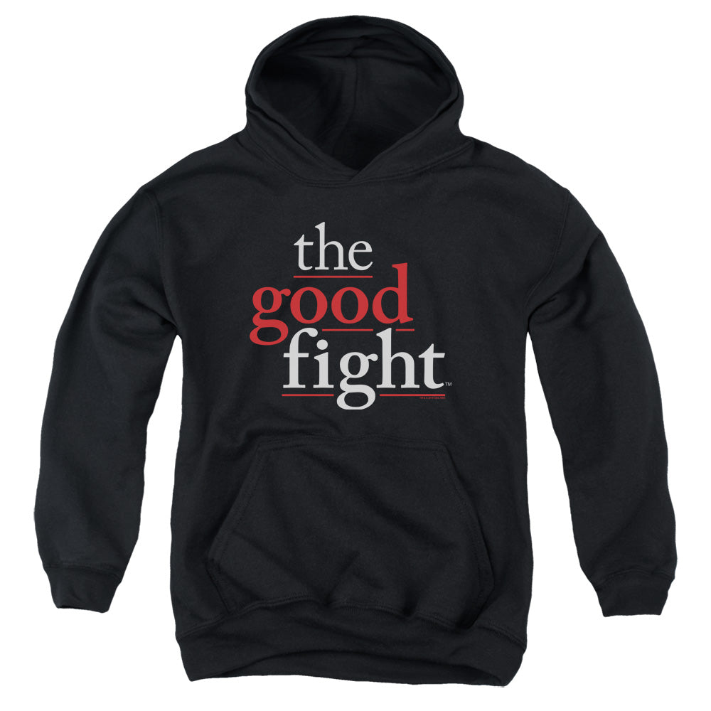 THE GOOD FIGHT/LOGO - YOUTH PULLOVER HOODIE - BLACK