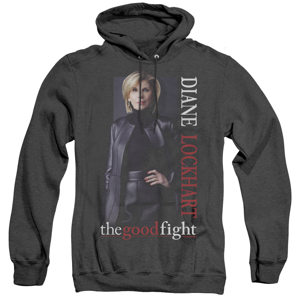 THE GOOD FIGHT/DIANE - ADULT HEATHER HOODIE - BLACK