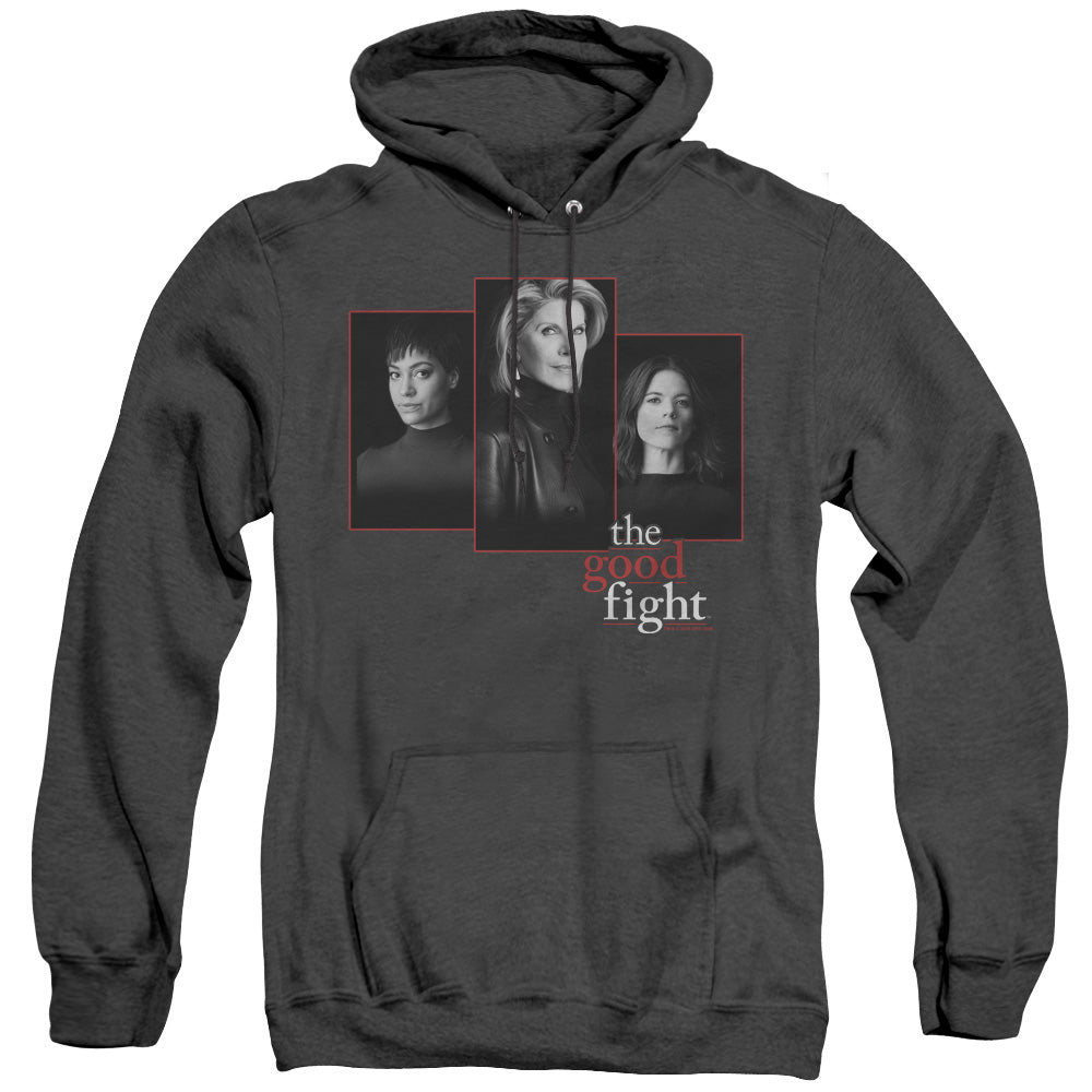 THE GOOD FIGHT/THE GOOD FIGHT CAST - ADULT HEATHER HOODIE - BLACK
