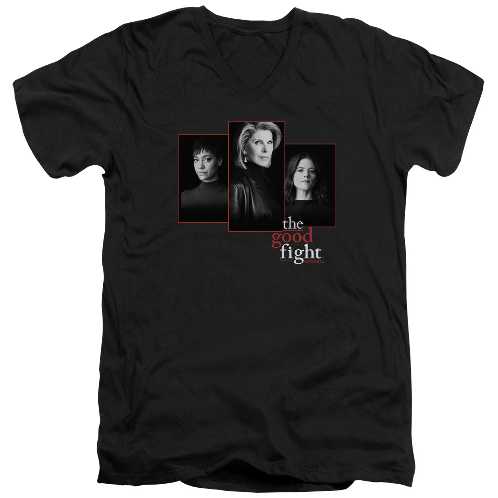 THE GOOD FIGHT/THE GOOD FIGHT CAST - S/S ADULT V-NECK 30/1 - BLACK