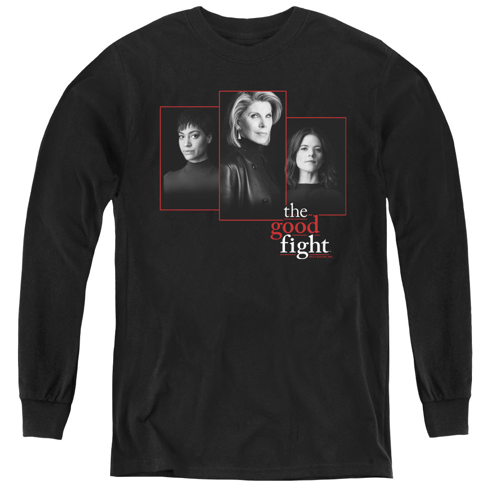THE GOOD FIGHT/THE GOOD FIGHT CAST - YOUTH LONG SLEEVE TEE - BLACK